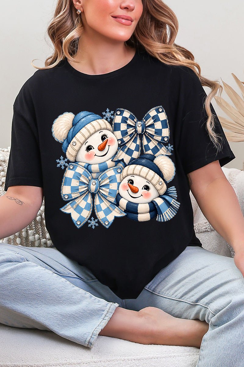 Winter Check Snowmen Softstyle Adult T-Shirt - Wholesale Accessory Market