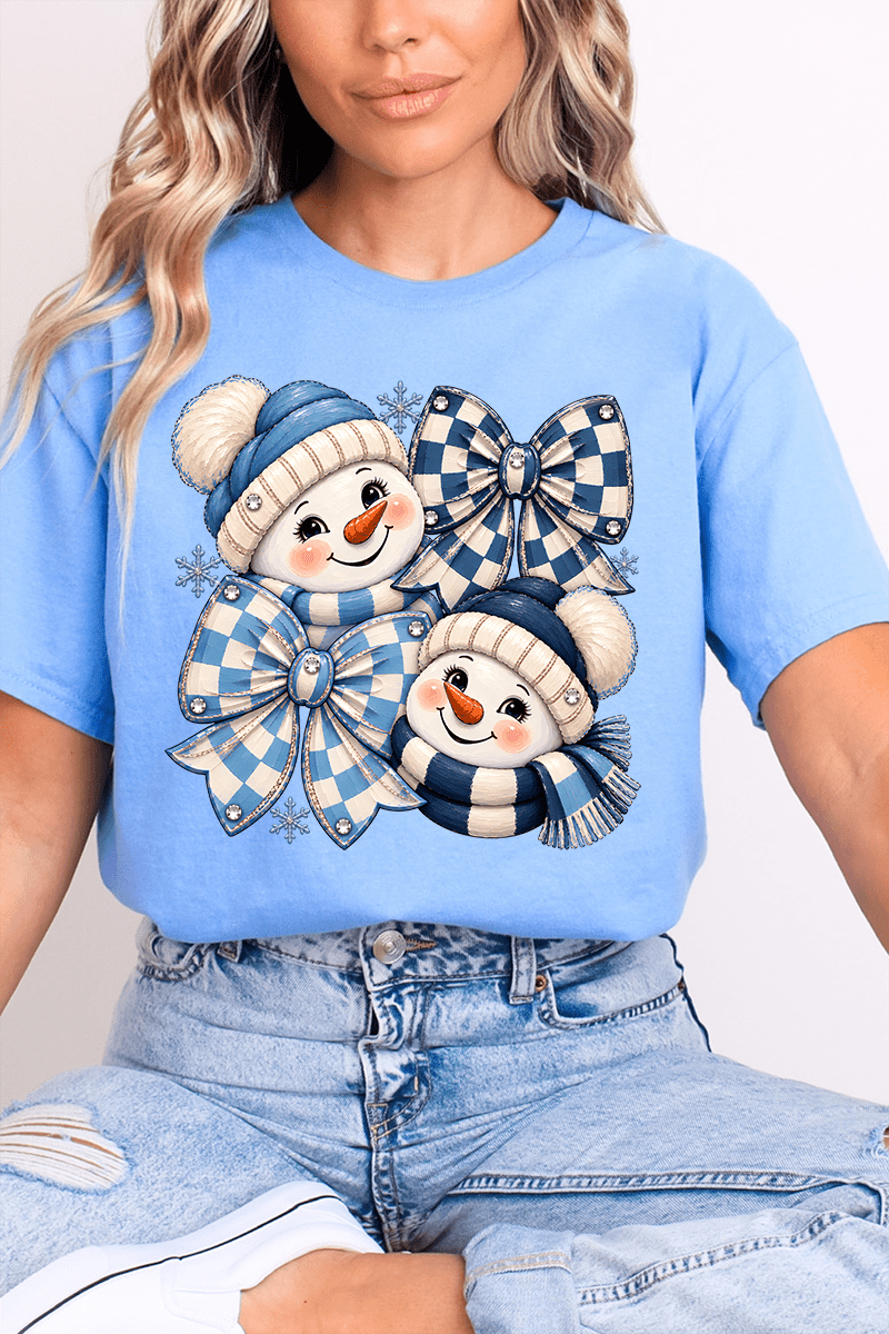 Winter Check Snowmen Softstyle Adult T-Shirt - Wholesale Accessory Market