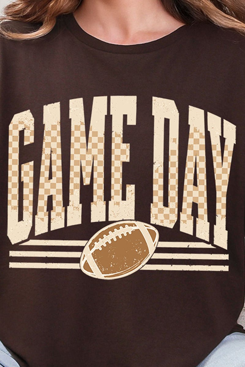 Checkered Taupe Game Day Softstyle Adult T-Shirt - Wholesale Accessory Market