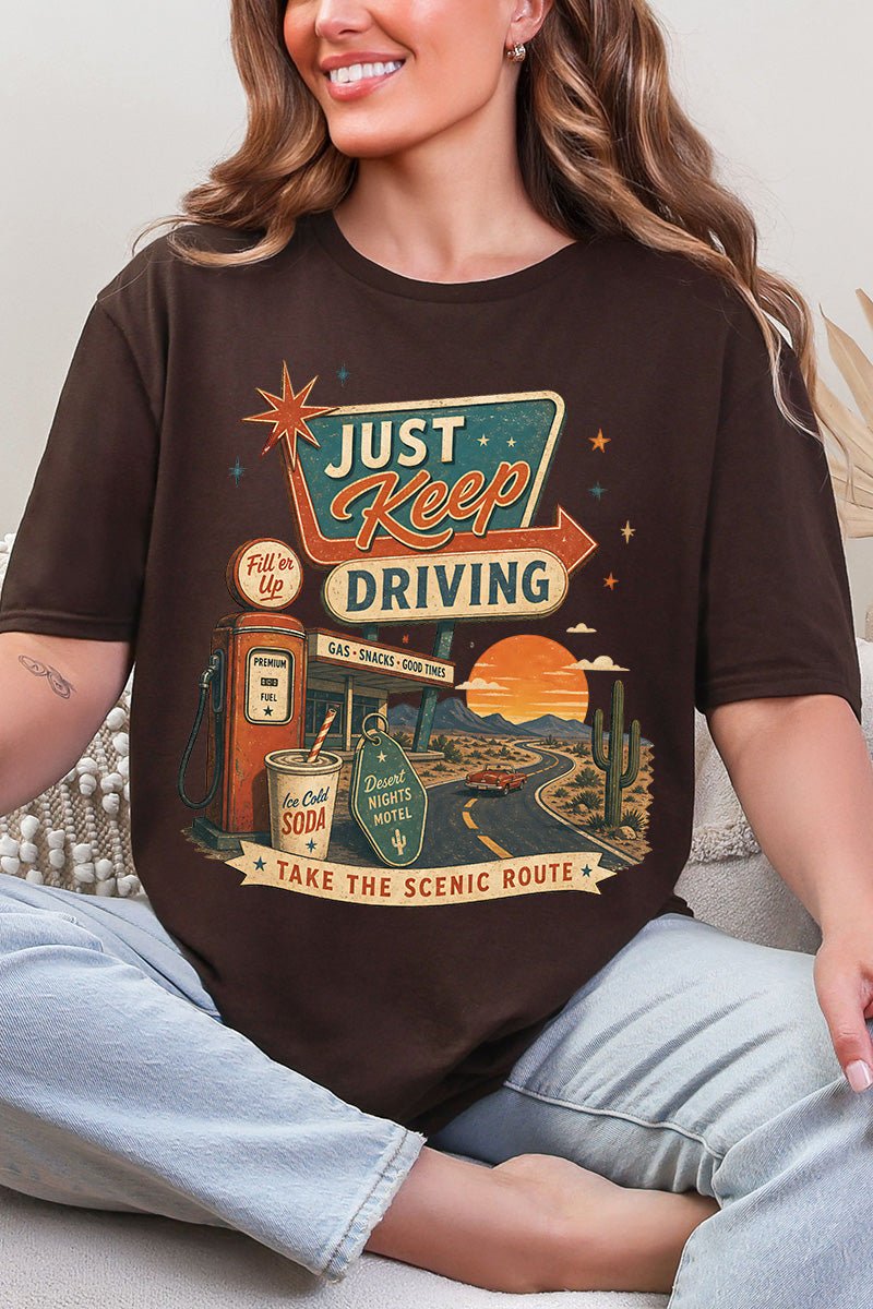 Just Keep Driving Softstyle Adult T-Shirt - Wholesale Accessory Market