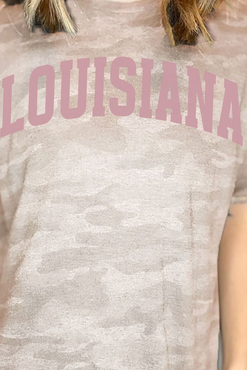 Pink Arched Louisiana Fine Jersey Tee - Wholesale Accessory Market