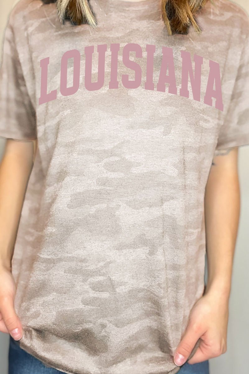 Pink Arched Louisiana Fine Jersey Tee - Wholesale Accessory Market