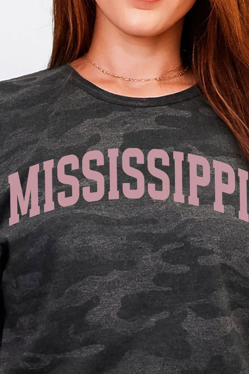 Pink Arched Mississippi Fine Jersey Tee - Wholesale Accessory Market