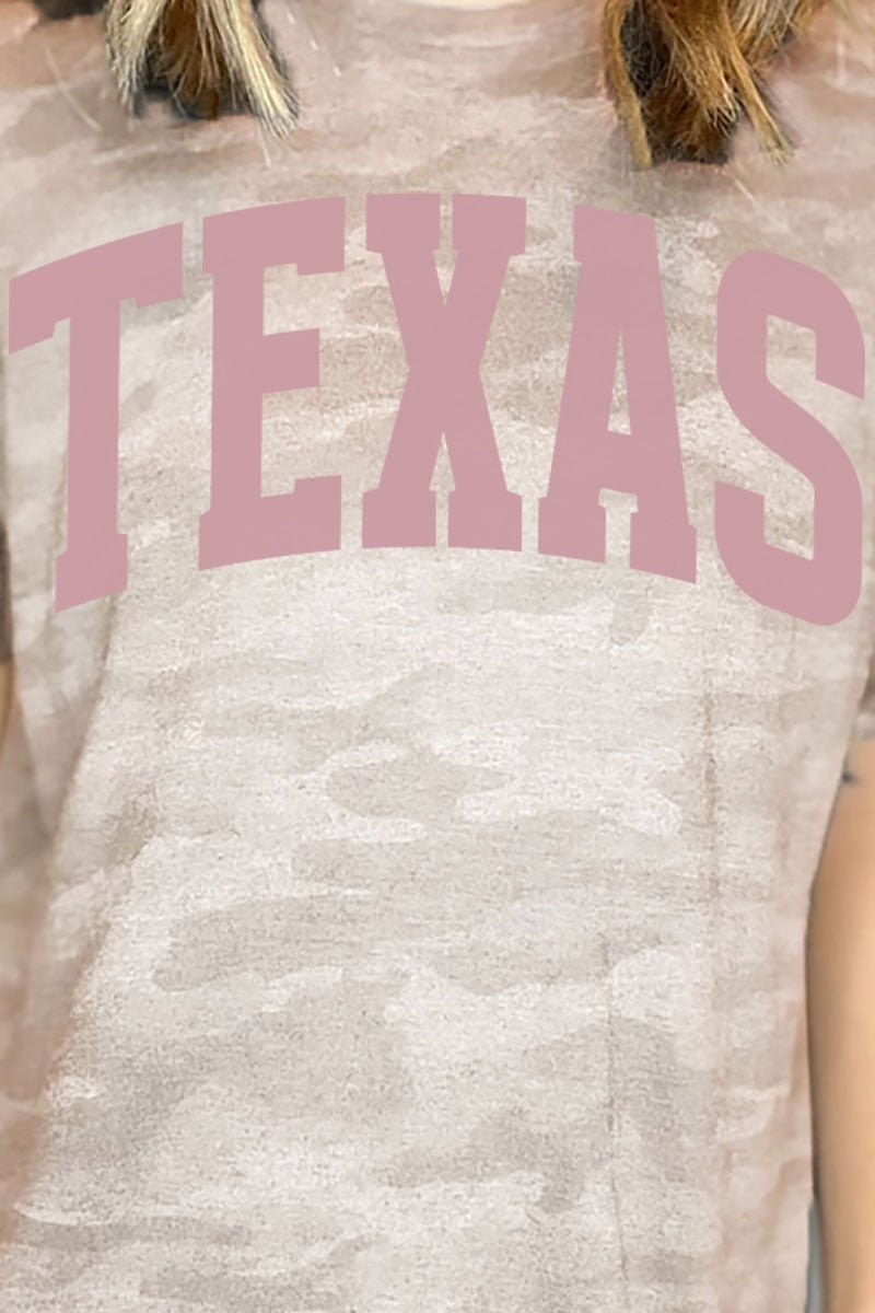 Pink Arched Texas Fine Jersey Tee - Wholesale Accessory Market