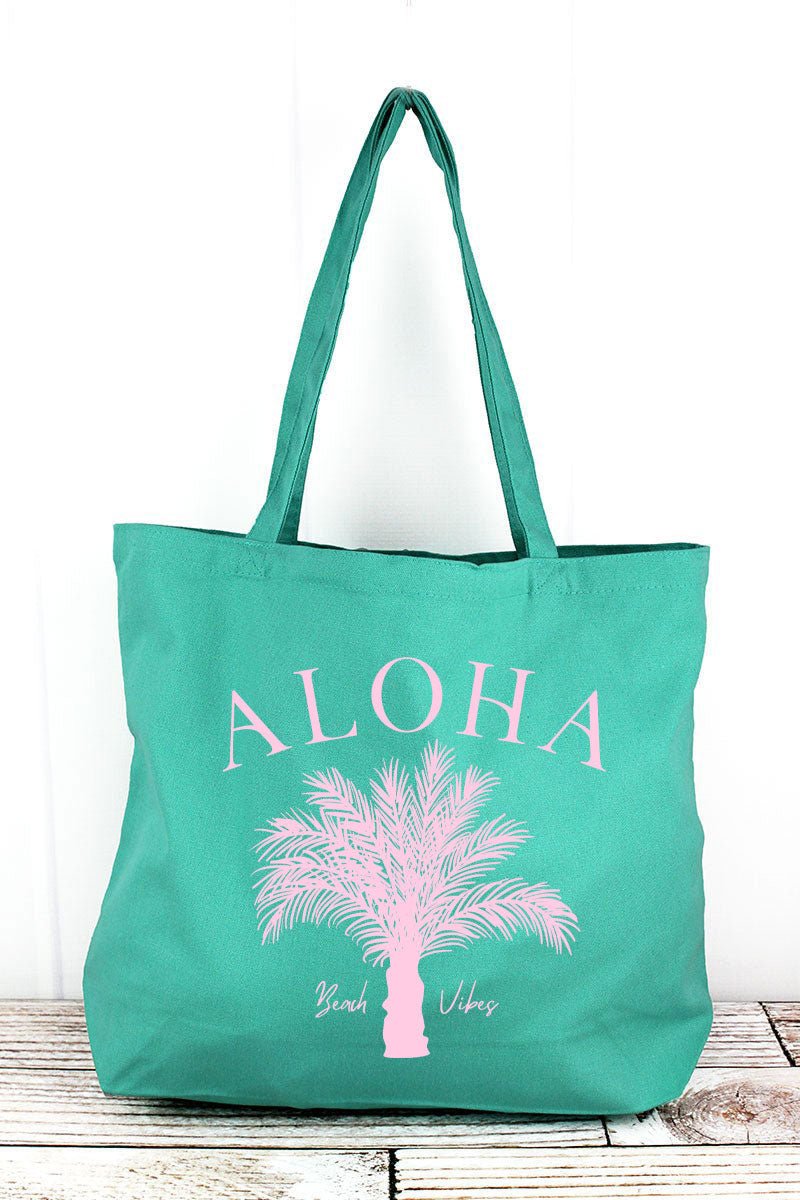 Aloha Vibes Pigment - Dyed Large Canvas Tote - Wholesale Accessory Market