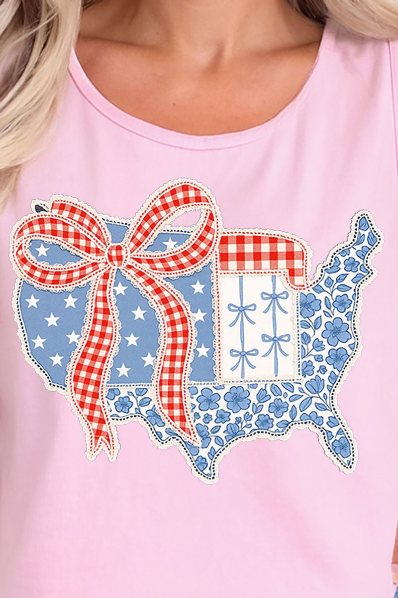 Lacy American Flag Comfort Colors Cotton Tank Top - Wholesale Accessory Market