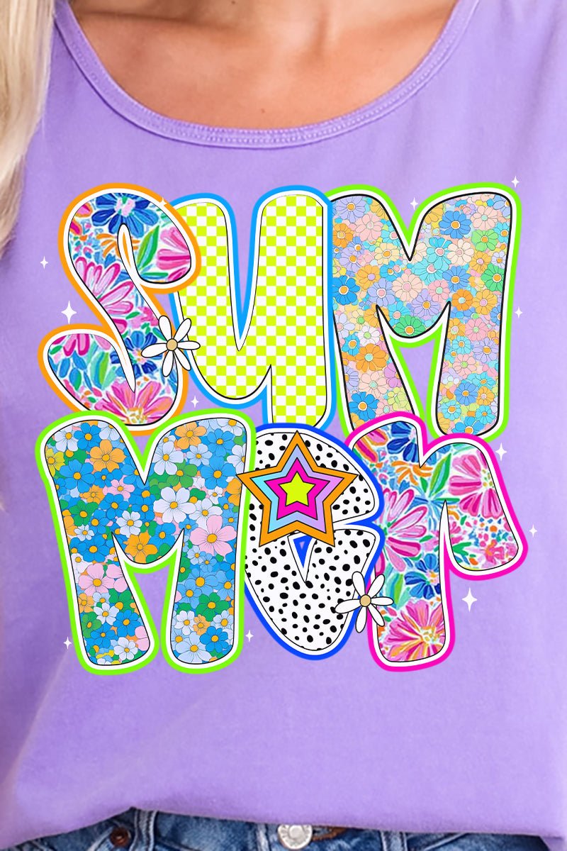 Neon Summer Comfort Colors Cotton Tank Top - Wholesale Accessory Market