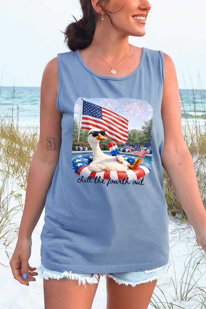 Chill The Fourth Out Comfort Colors Cotton Tank Top - Wholesale Accessory Market