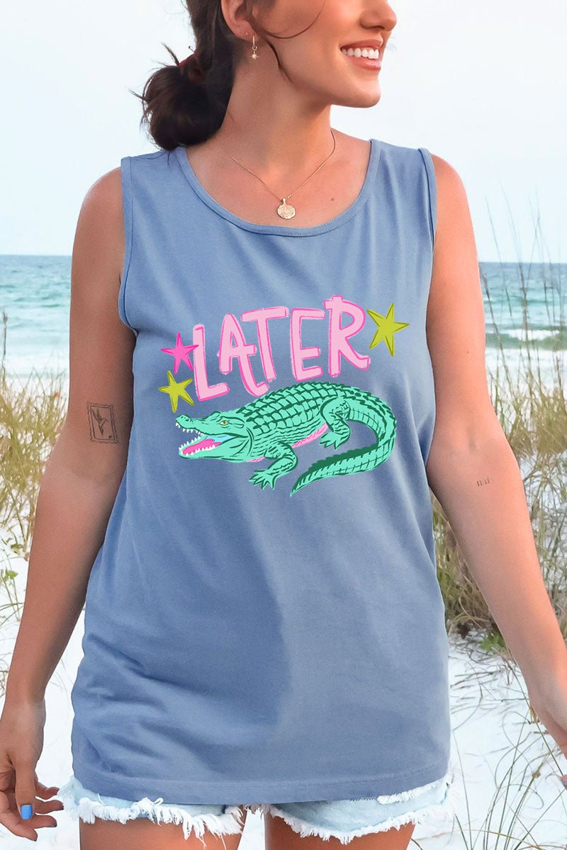 Pink Later Gator Comfort Colors Cotton Tank Top - Wholesale Accessory Market