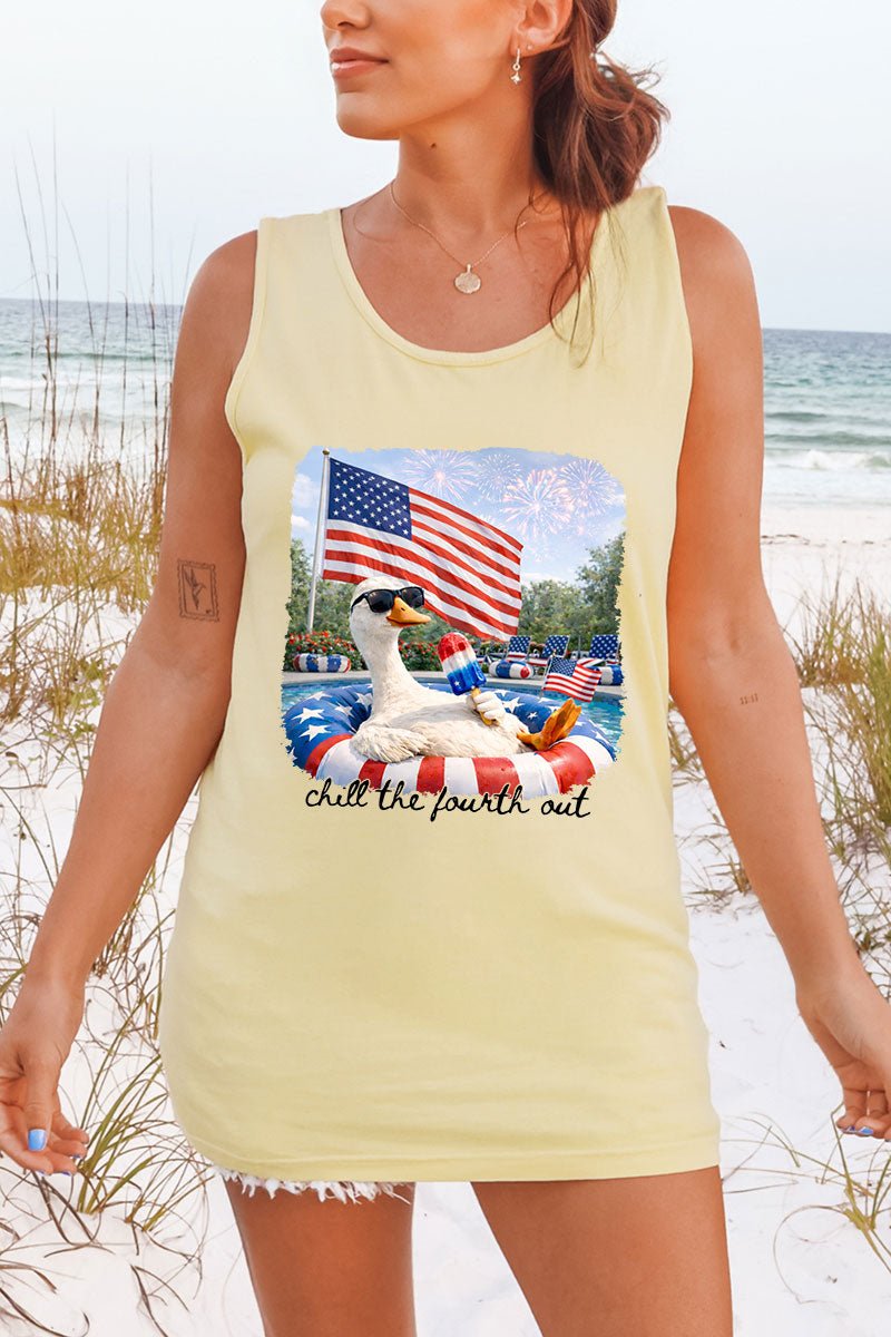 Chill The Fourth Out Comfort Colors Cotton Tank Top - Wholesale Accessory Market