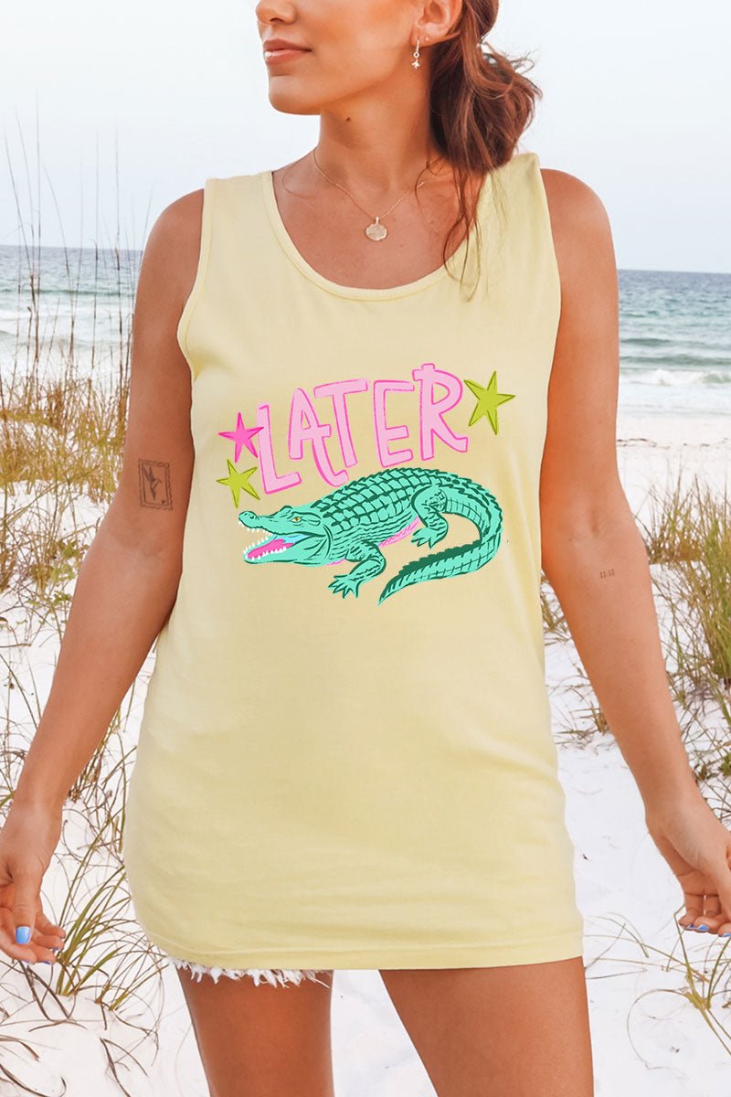 Pink Later Gator Comfort Colors Cotton Tank Top - Wholesale Accessory Market