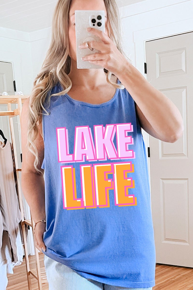 Golden Hour Lake Life Comfort Colors Cotton Tank Top - Wholesale Accessory Market