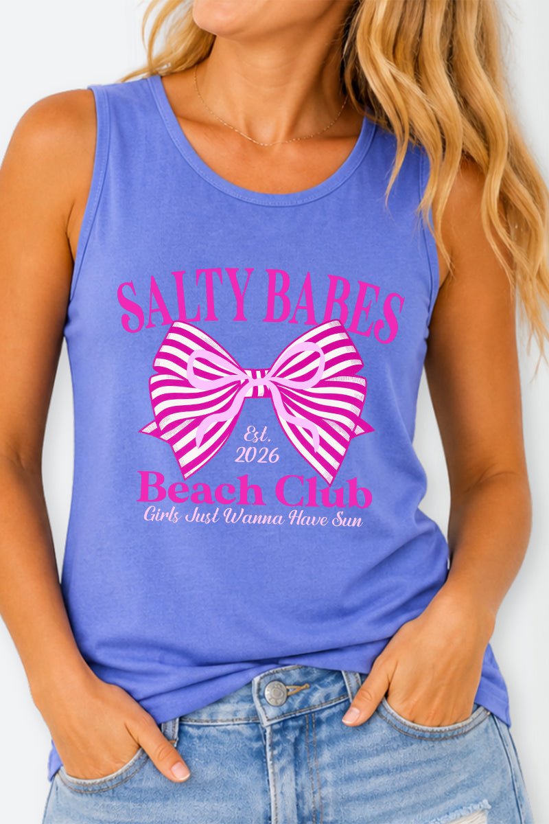 Pink Salty Babes Comfort Colors Cotton Tank Top - Wholesale Accessory Market