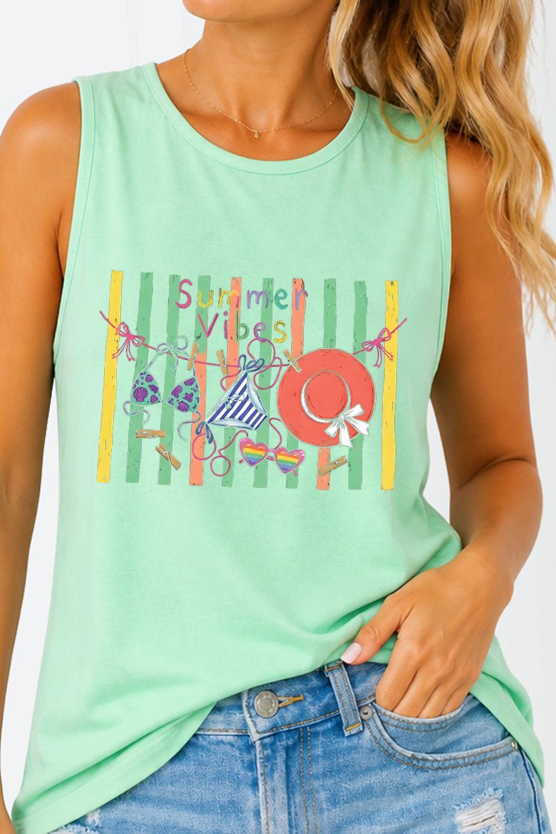 Bikini Summer Vibes Comfort Colors Cotton Tank Top - Wholesale Accessory Market