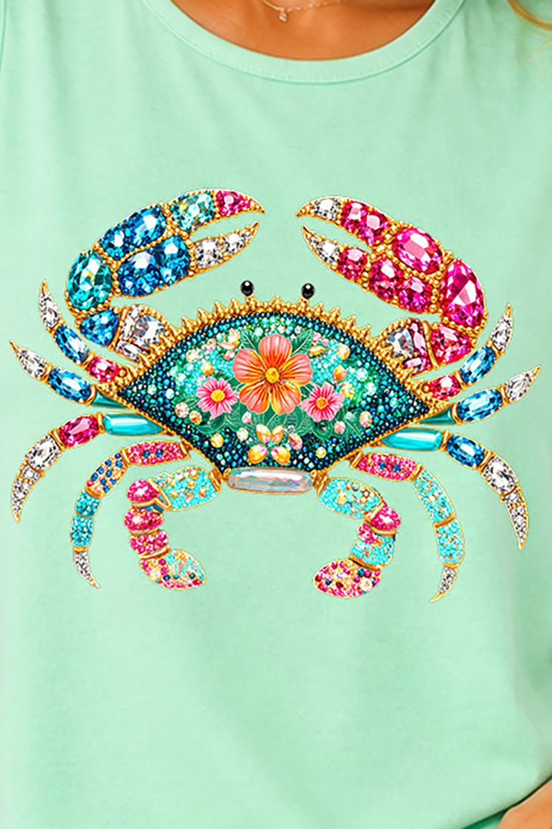Seaside Sparkle Crab Comfort Colors Cotton Tank Top - Wholesale Accessory Market