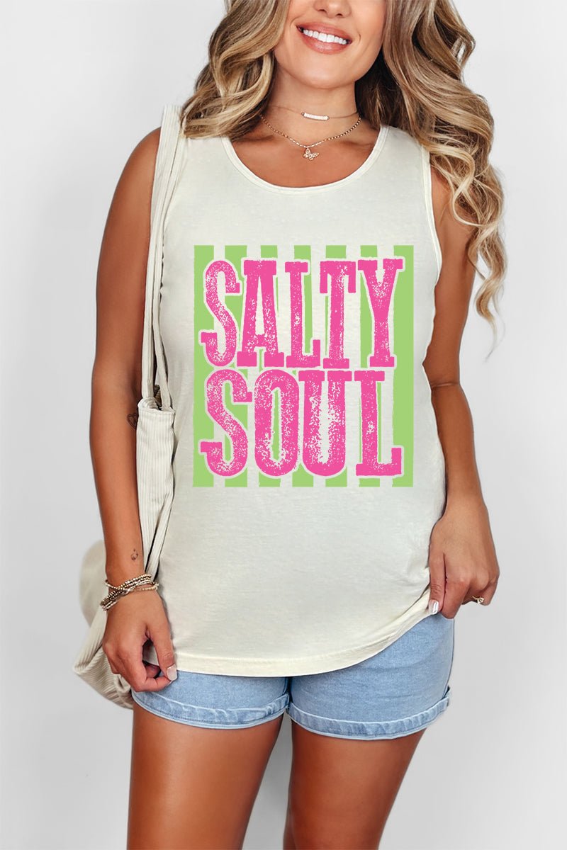 Striped Salty Soul Comfort Colors Cotton Tank Top - Wholesale Accessory Market