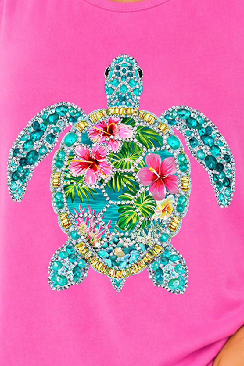 Seaside Sparkle Turtle Comfort Colors Cotton Tank Top - Wholesale Accessory Market