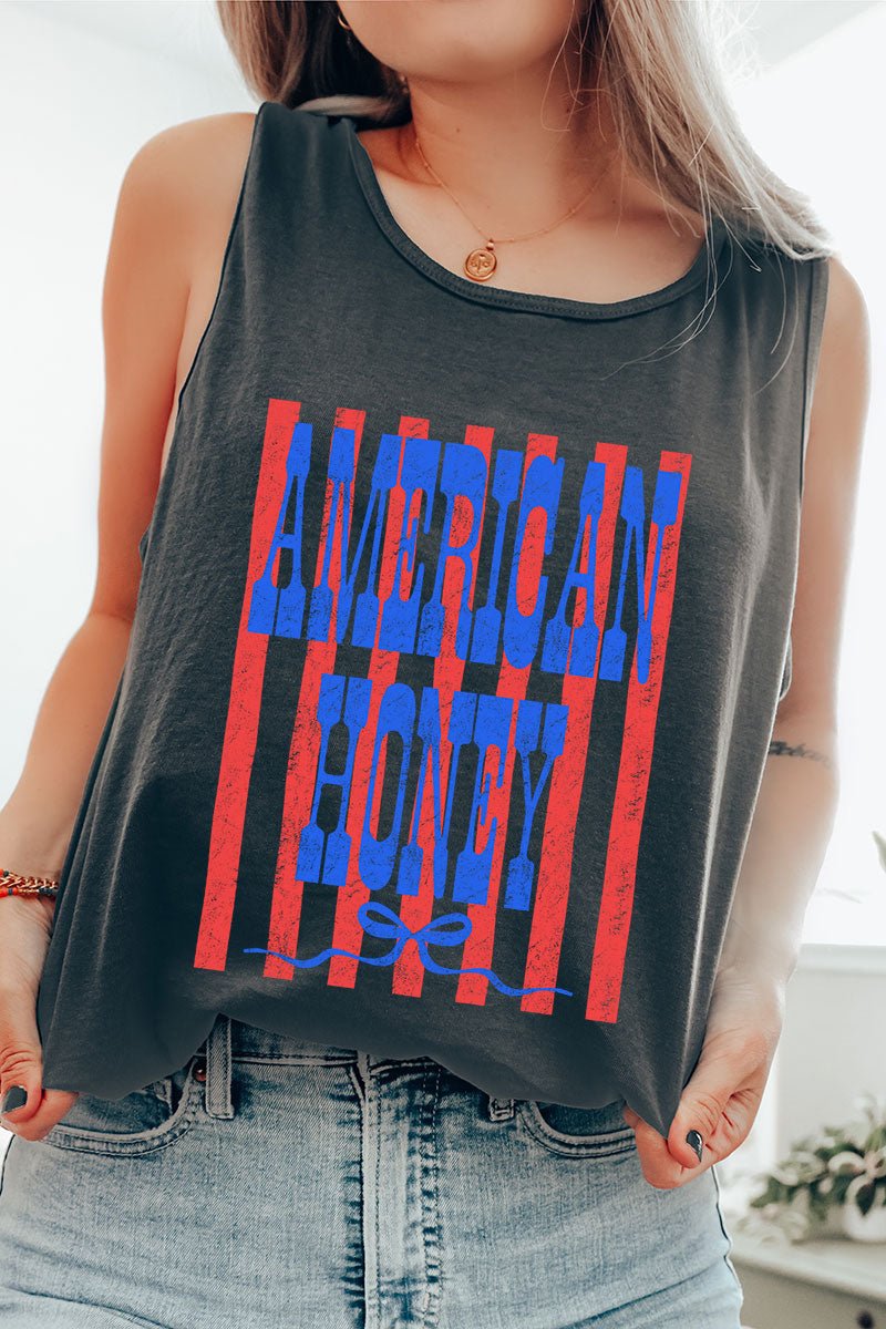 Blue American Honey Energy Comfort Colors Cotton Tank Top - Wholesale Accessory Market