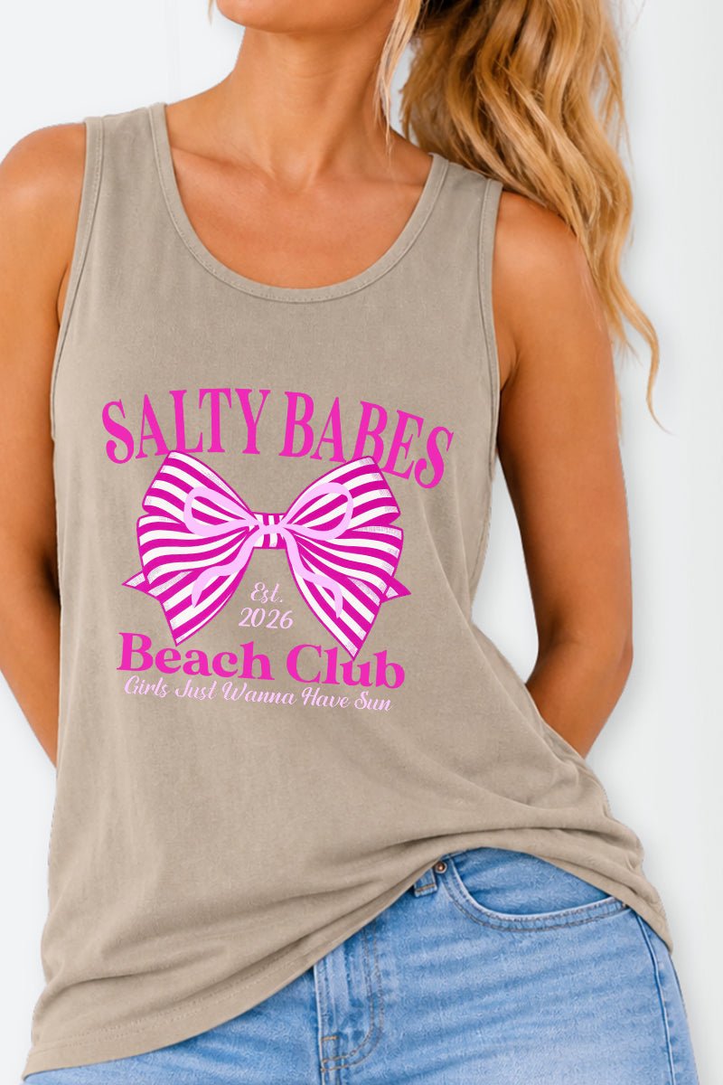Pink Salty Babes Comfort Colors Cotton Tank Top - Wholesale Accessory Market