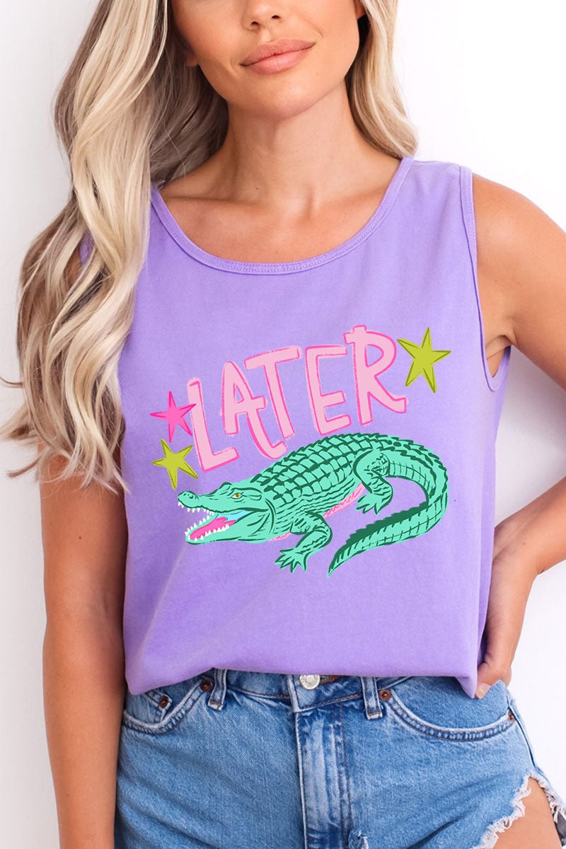 Pink Later Gator Comfort Colors Cotton Tank Top - Wholesale Accessory Market