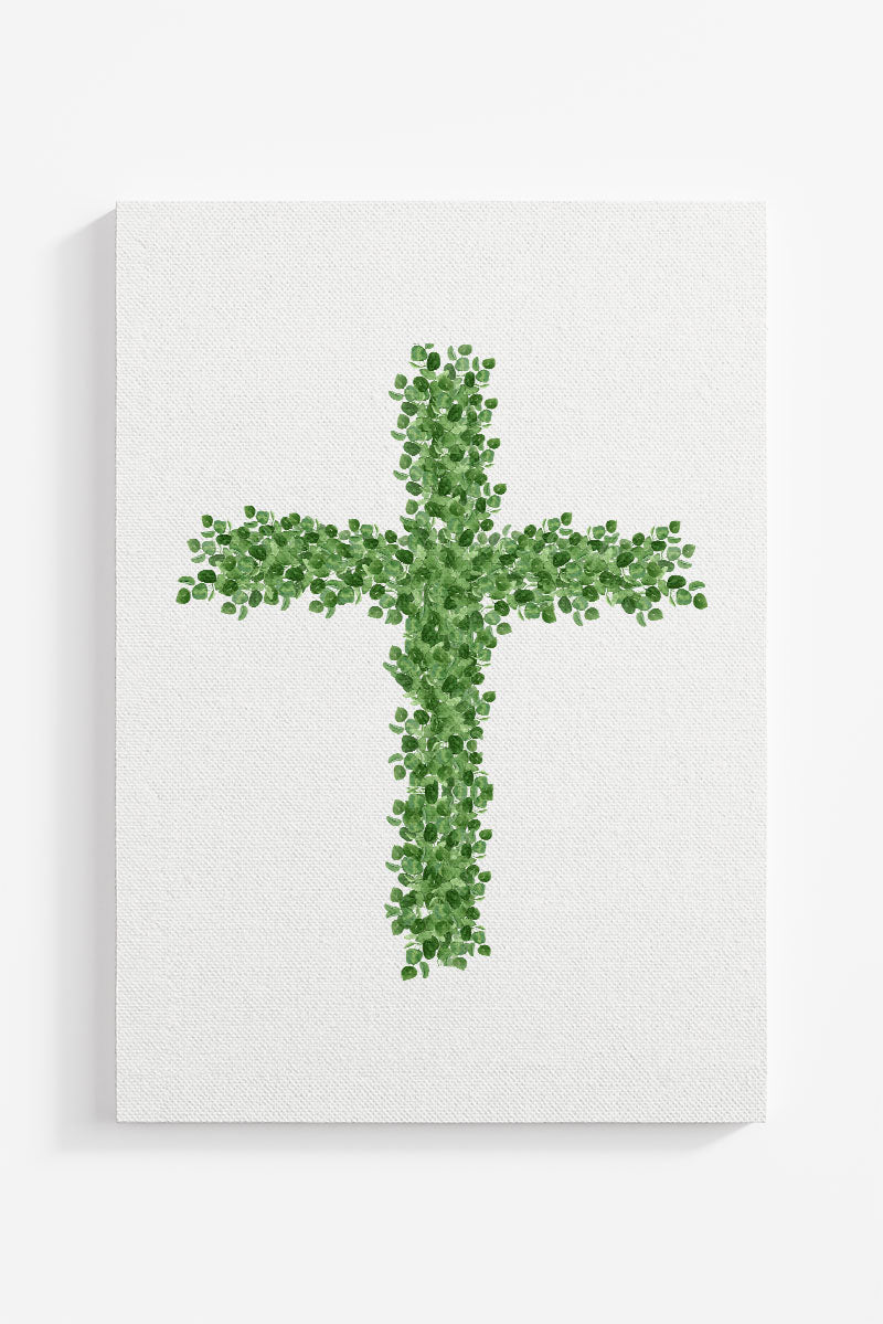 Boxwood Cross Ready To Frame Canvas Print - Wholesale Accessory Market