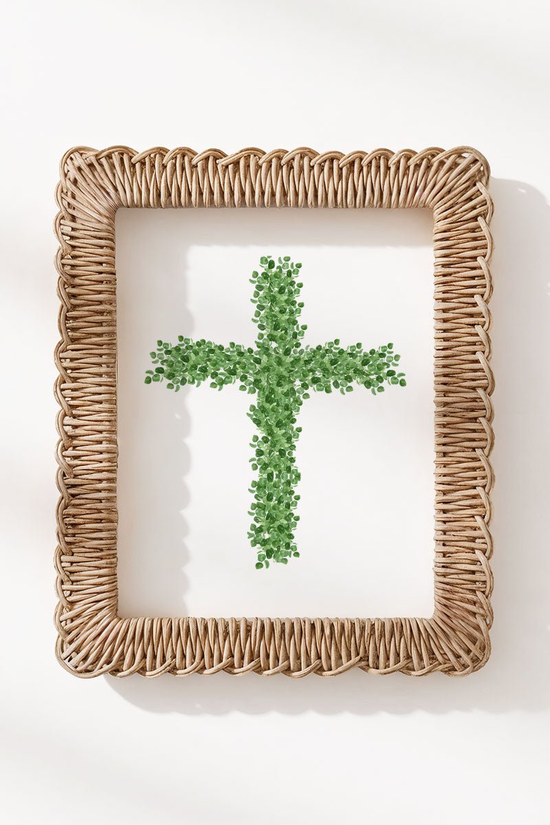 Boxwood Cross Ready To Frame Canvas Print - Wholesale Accessory Market