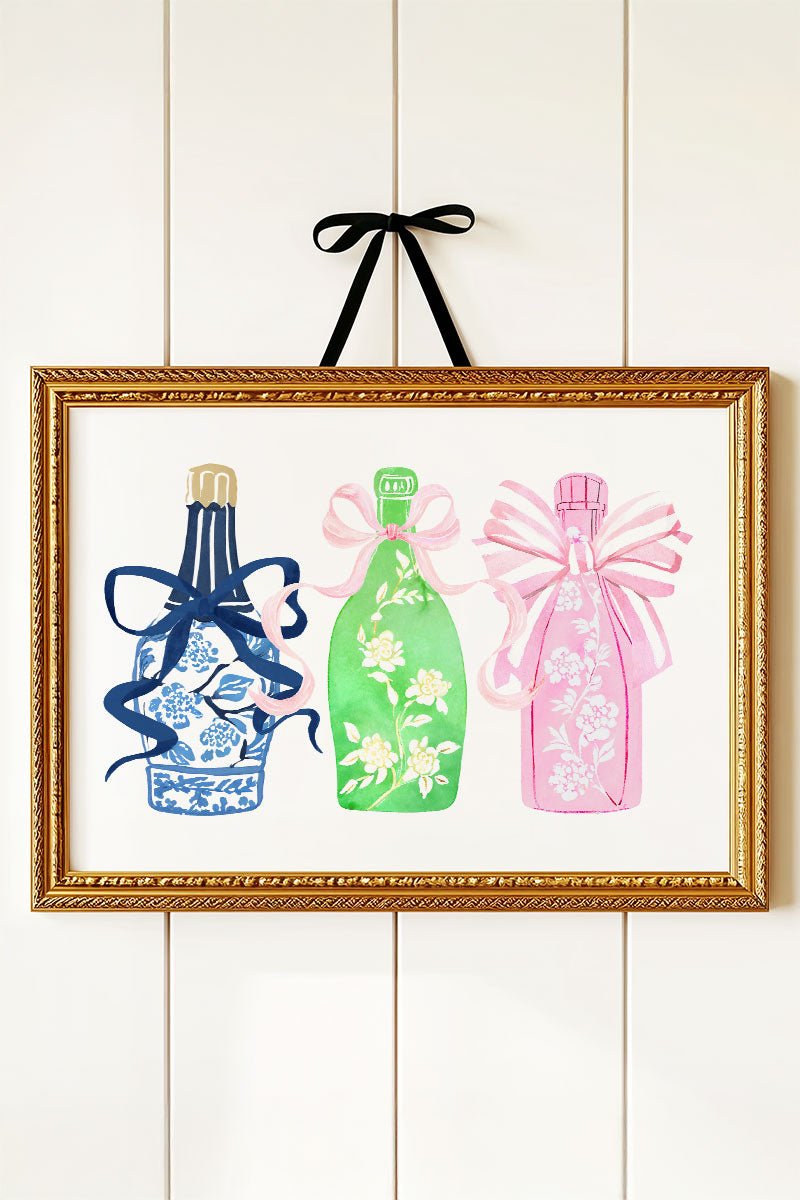 Chinoiserie Champagne Ready To Frame Canvas Print - Wholesale Accessory Market