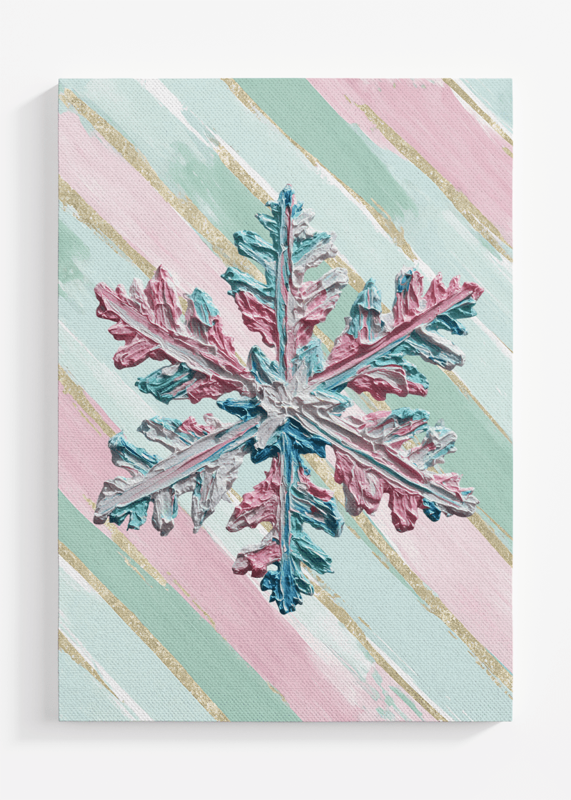 Gilded Stripes The Painted Snowflake Ready To Frame Canvas Print - Wholesale Accessory Market