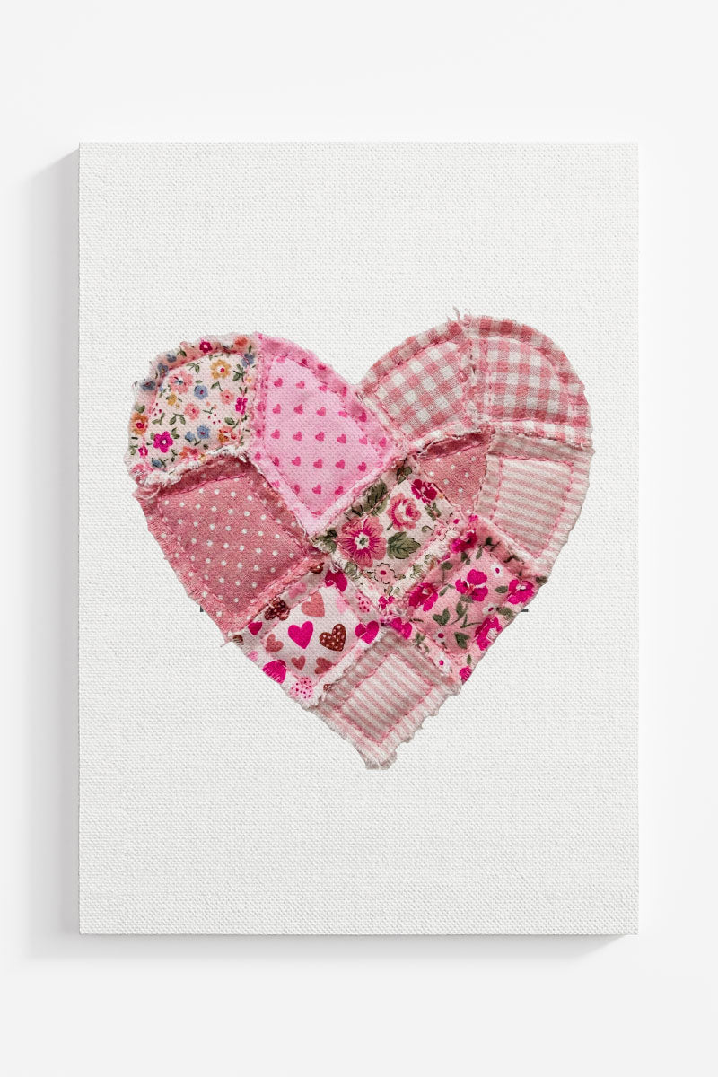 Patchwork Heart Ready To Frame Canvas Print - Wholesale Accessory Market