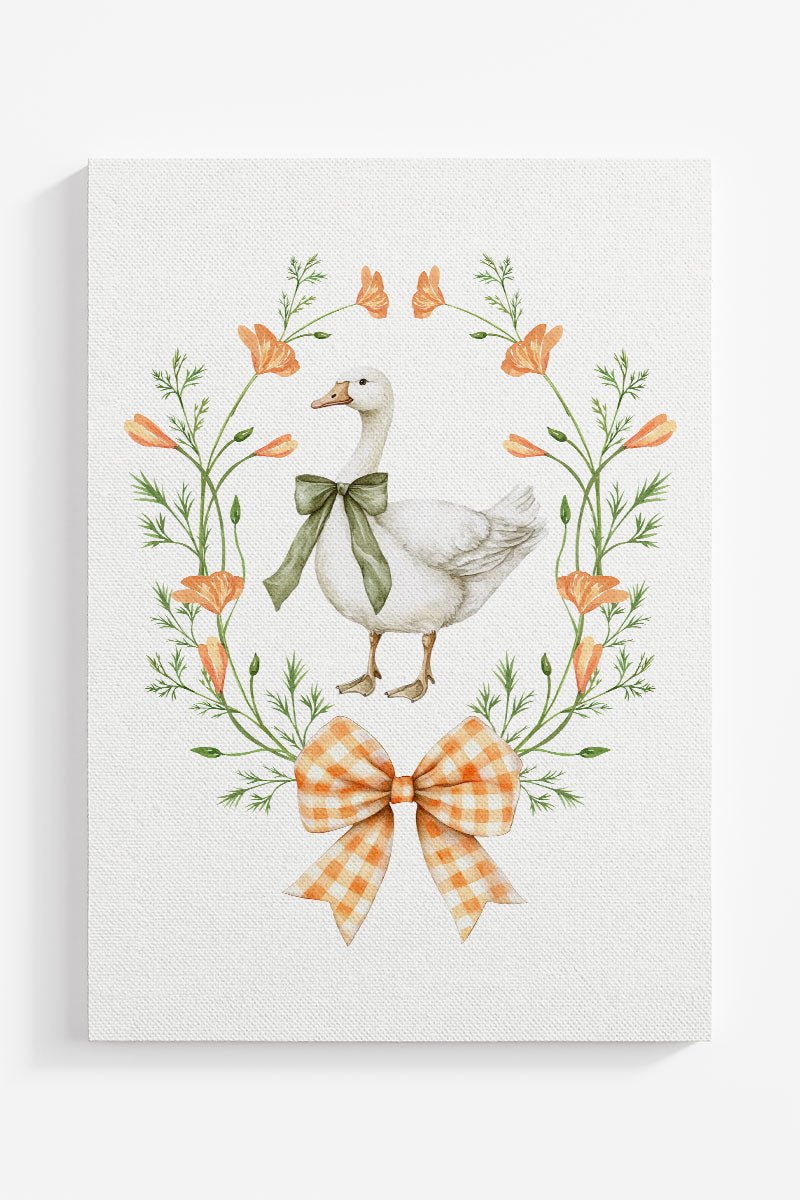 Peach Petals Goose Ready To Frame Canvas Print - Wholesale Accessory Market