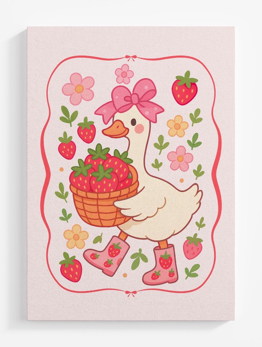 Strawberry Goose Ready To Frame Canvas Print - Wholesale Accessory Market
