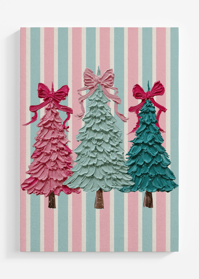 Sweet Stripes The Painted Trio Trees Ready To Frame Canvas Print - Wholesale Accessory Market