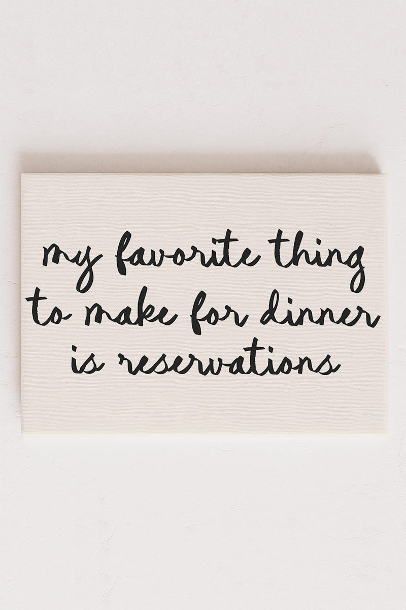 Dinner Reservation Stretched Canvas Print - Wholesale Accessory Market