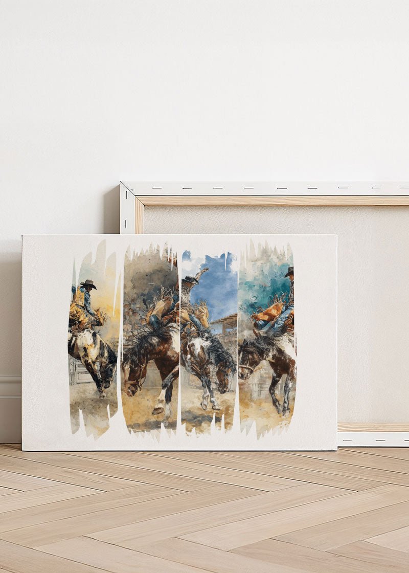 Retro Rodeo Rebel Stretched Canvas Print - Wholesale Accessory Market