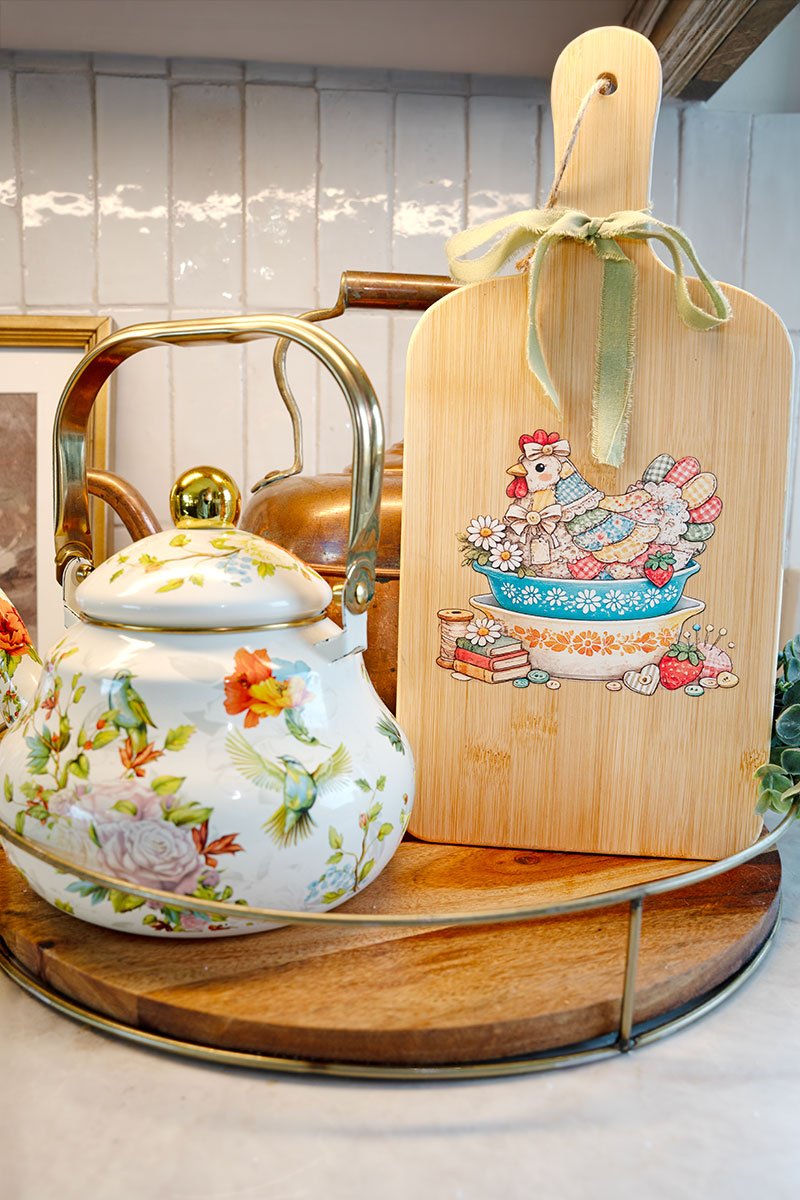 Stitches & Stoneware Wood Cutting Board - Wholesale Accessory Market
