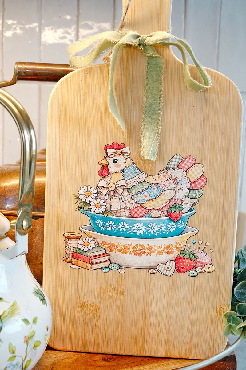 Stitches & Stoneware Wood Cutting Board - Wholesale Accessory Market