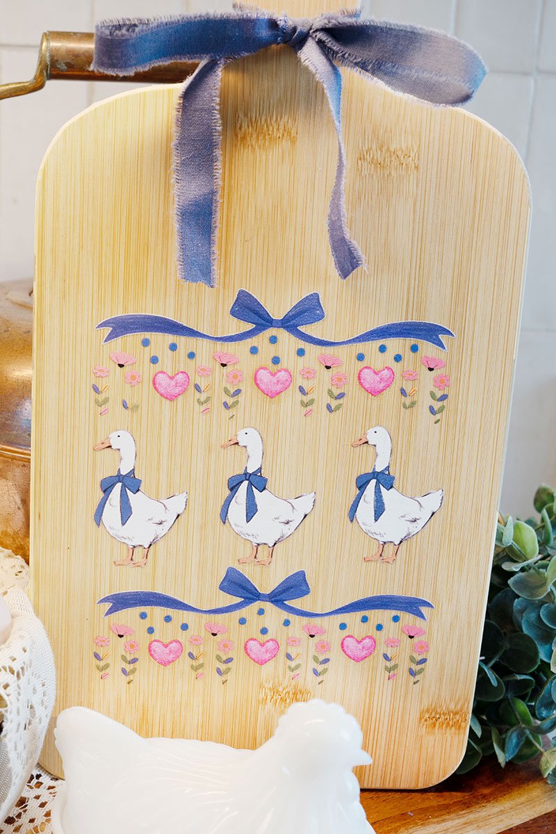 Vintage Geese Girls Wood Cutting Board - Wholesale Accessory Market