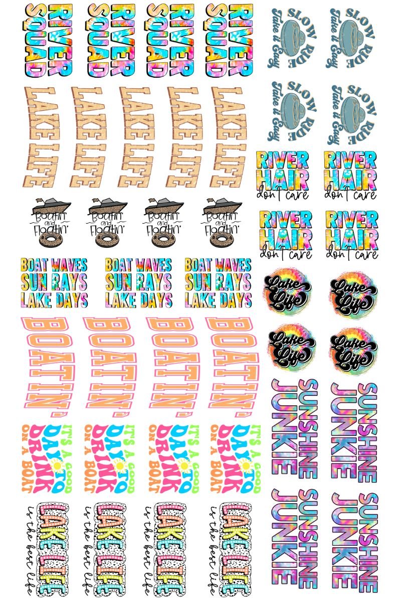 22 x 36 River/Lake Pre-Made Hat Gang Sheet - Wholesale Accessory Market