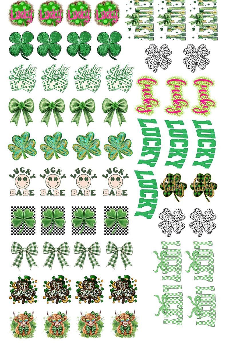 22 x 36 St. Patrick's Day Pre - Made Hat Gang Sheet - Wholesale Accessory Market