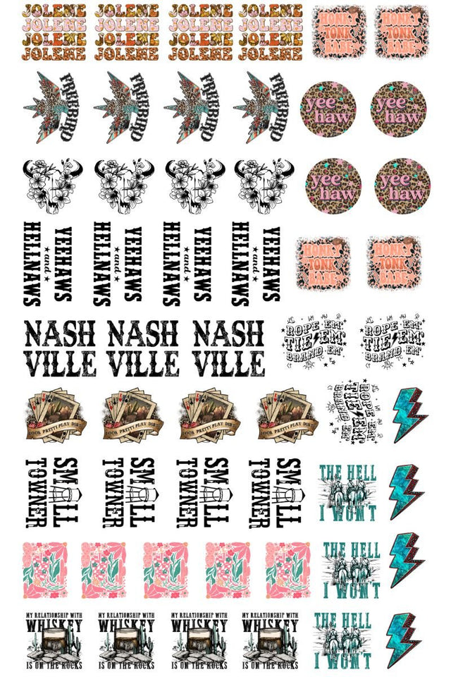 22 x 36 Western Version 4 Pre-Made Hat Gang Sheet - Wholesale Accessory Market