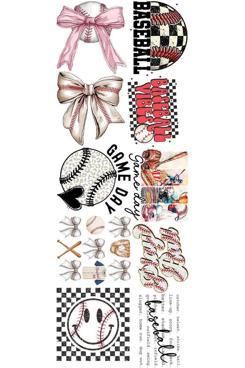 22 x 60 Baseball Pre - Made T-Shirt Gang Sheet - Wholesale Accessory Market