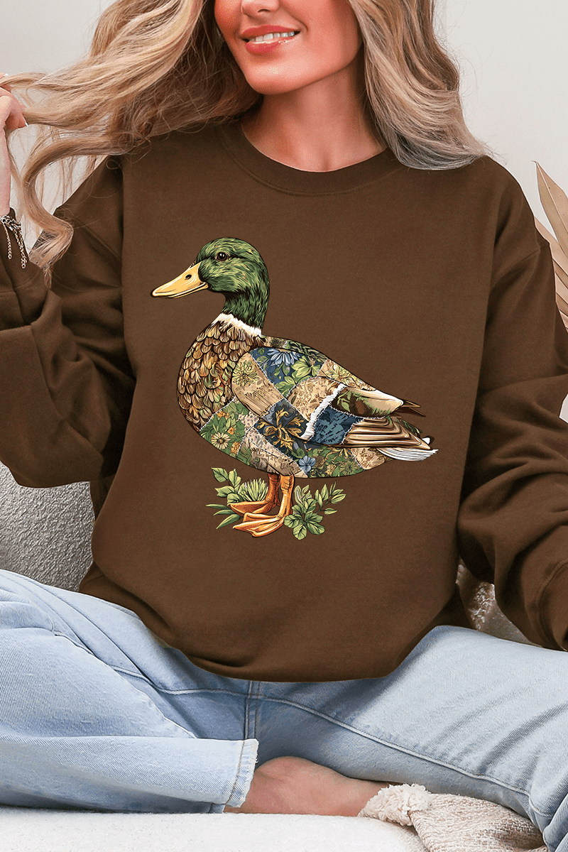 Patchwork Mallard Ecosmart Crewneck Sweatshirt - Wholesale Accessory Market