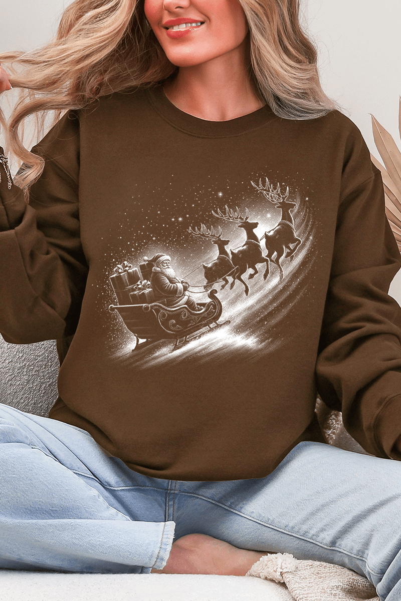 Vintage Santa Sleigh Ecosmart Crewneck Sweatshirt - Wholesale Accessory Market