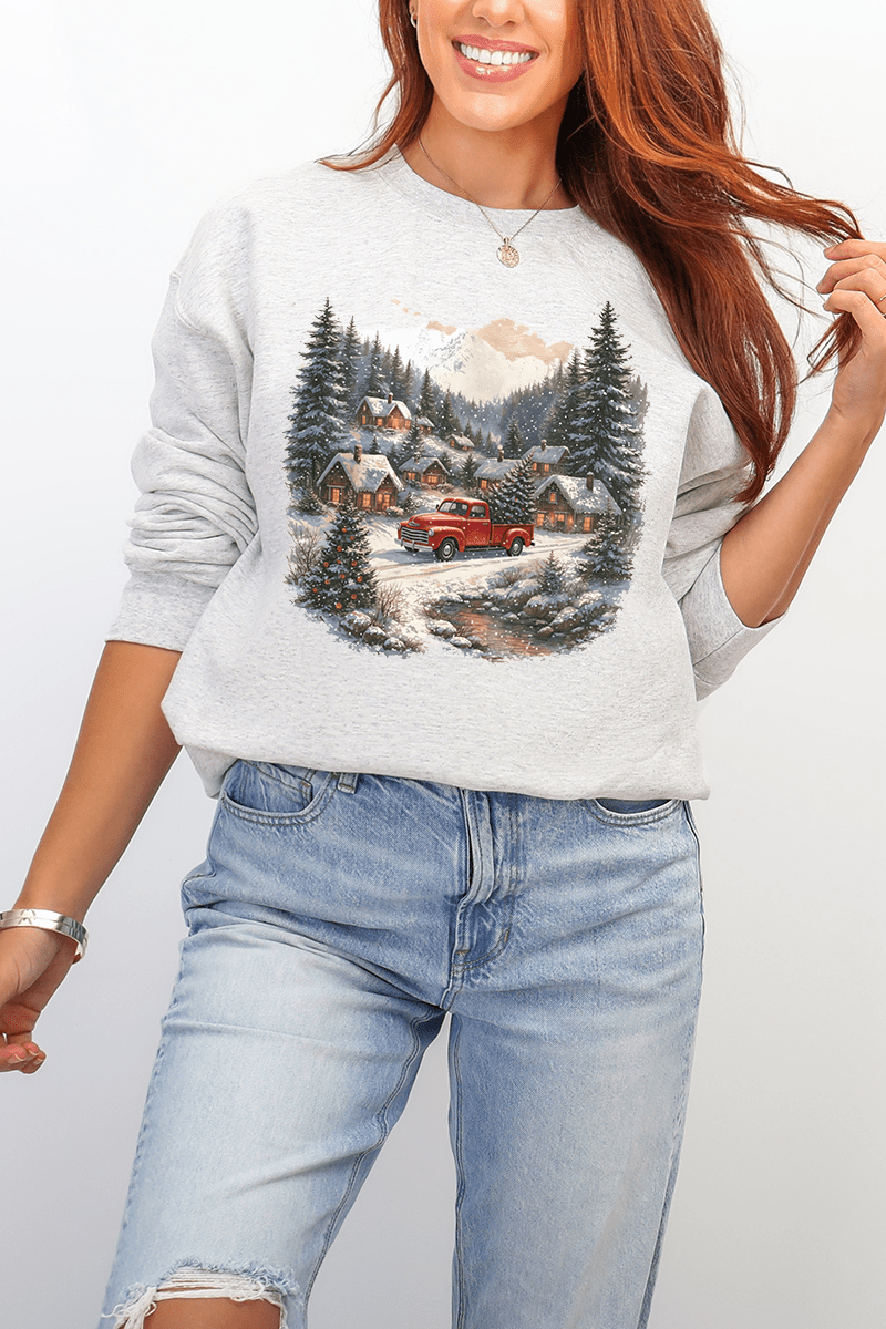 Snowfall On Main Street Ecosmart Crewneck Sweatshirt - Wholesale Accessory Market