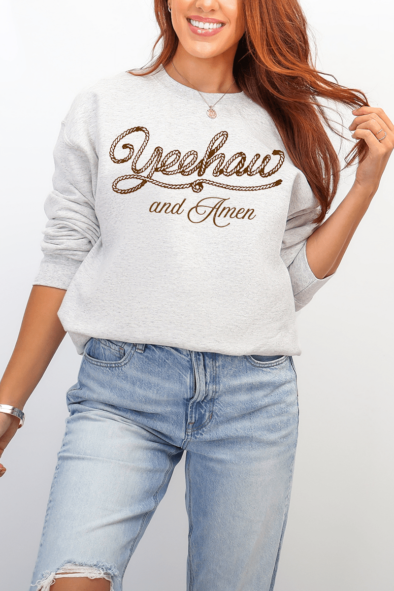 Yeehaw & Amen Ecosmart Crewneck Sweatshirt - Wholesale Accessory Market