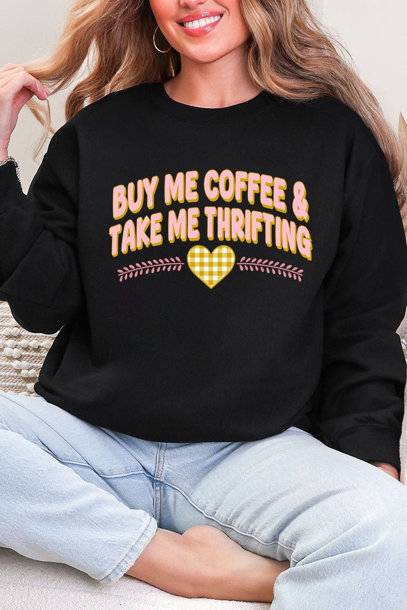 Buy Me Coffee And Take Me Thrifting Ecosmart Crewneck Sweatshirt - Wholesale Accessory Market