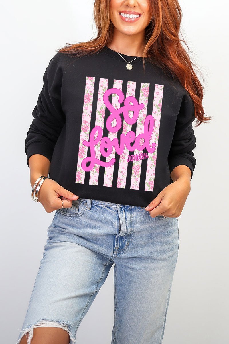 Floral So Loved Ecosmart Crewneck Sweatshirt - Wholesale Accessory Market