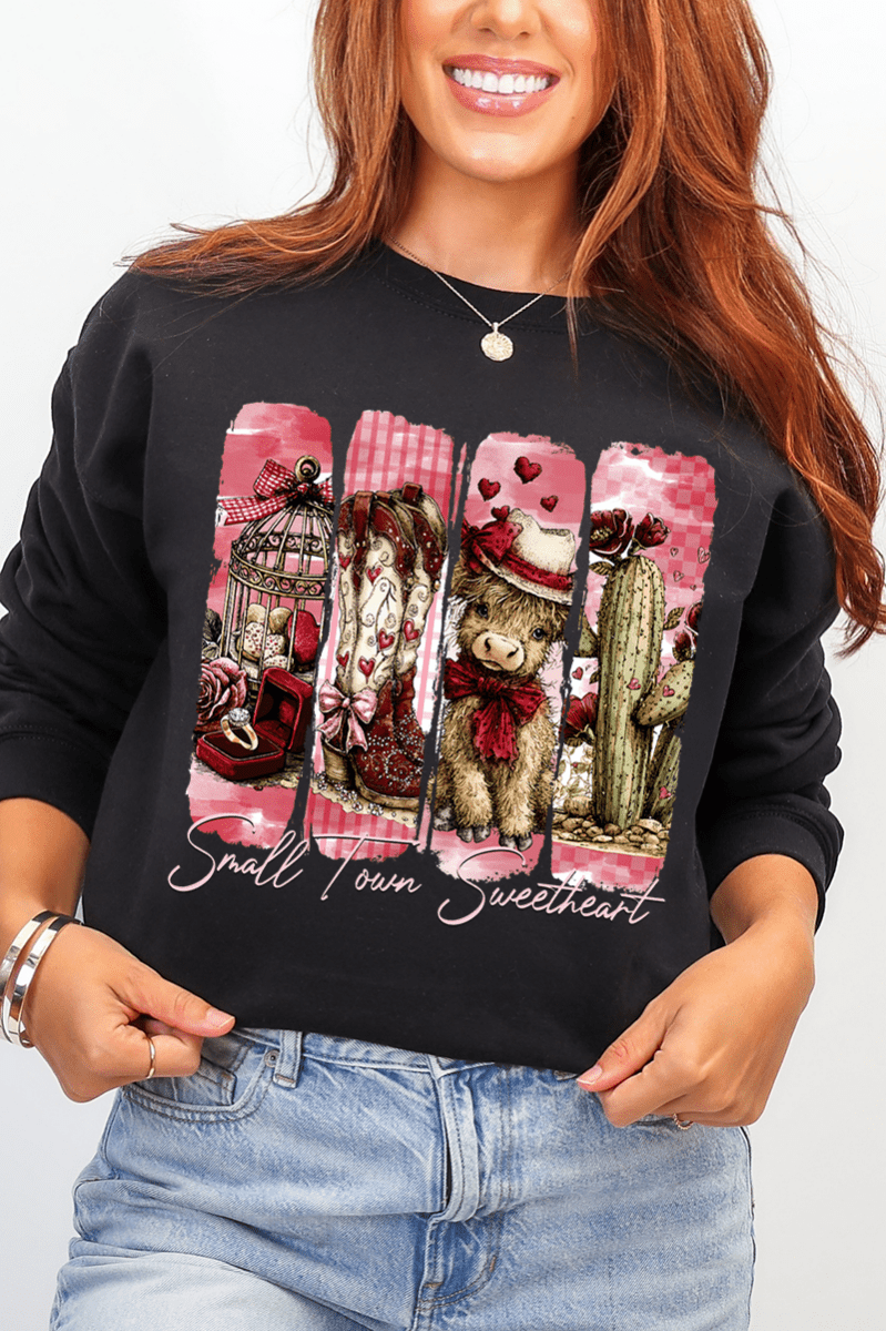 Small Town Sweetheart Ecosmart Crewneck Sweatshirt - Wholesale Accessory Market