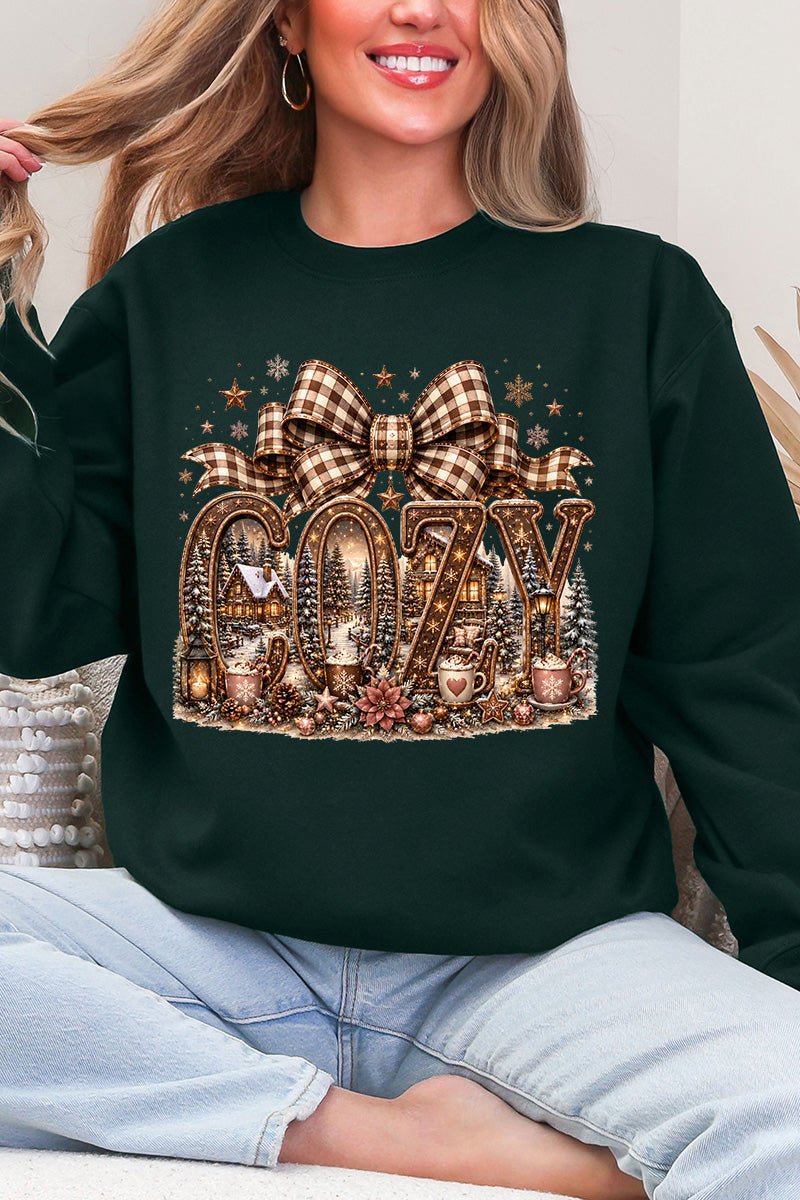 Cozy Christmas Cottage Ecosmart Crewneck Sweatshirt - Wholesale Accessory Market