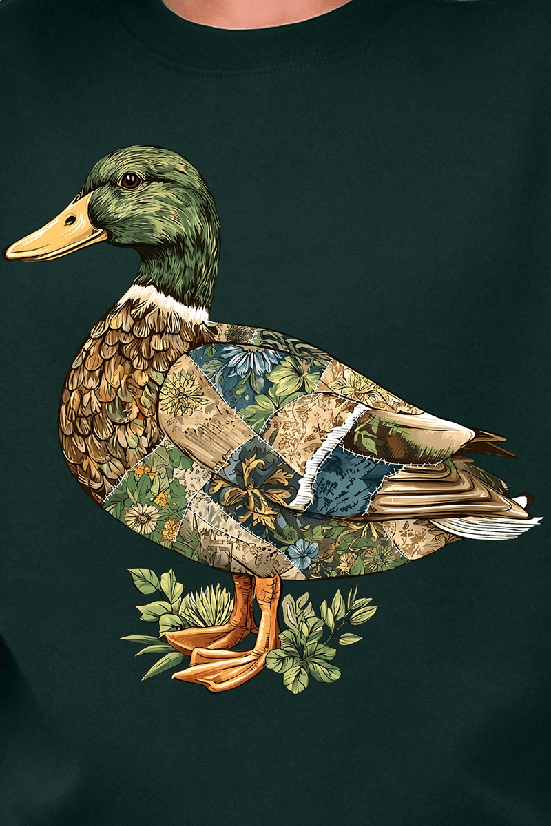 Patchwork Mallard Ecosmart Crewneck Sweatshirt - Wholesale Accessory Market